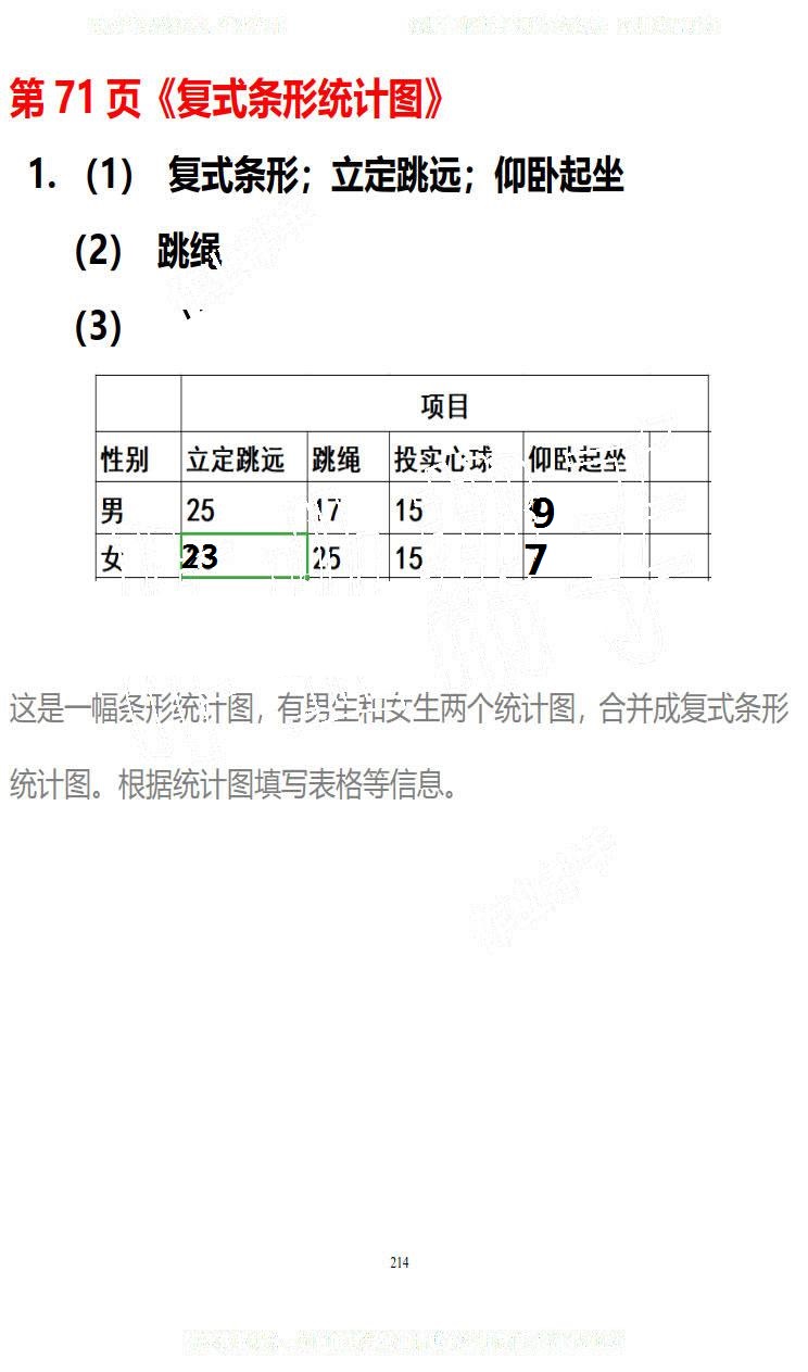 2019年知识与能力训练五年级数学下册北师大版B版 第214页