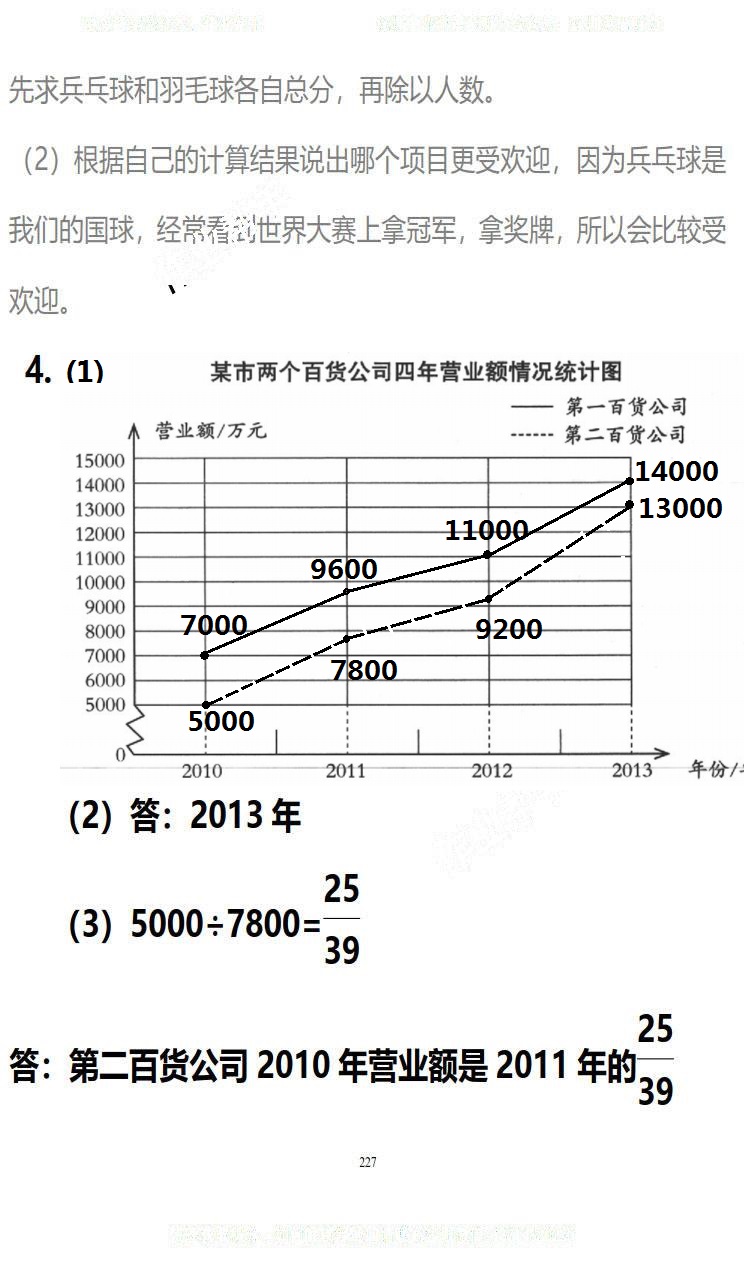 2019年知識(shí)與能力訓(xùn)練五年級(jí)數(shù)學(xué)下冊(cè)北師大版B版 第227頁