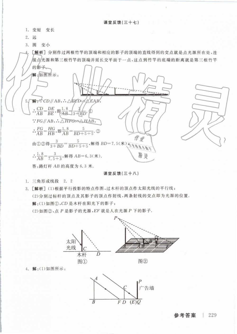 2019年全品學練考九年級數(shù)學上冊北師大版 參考答案第25頁