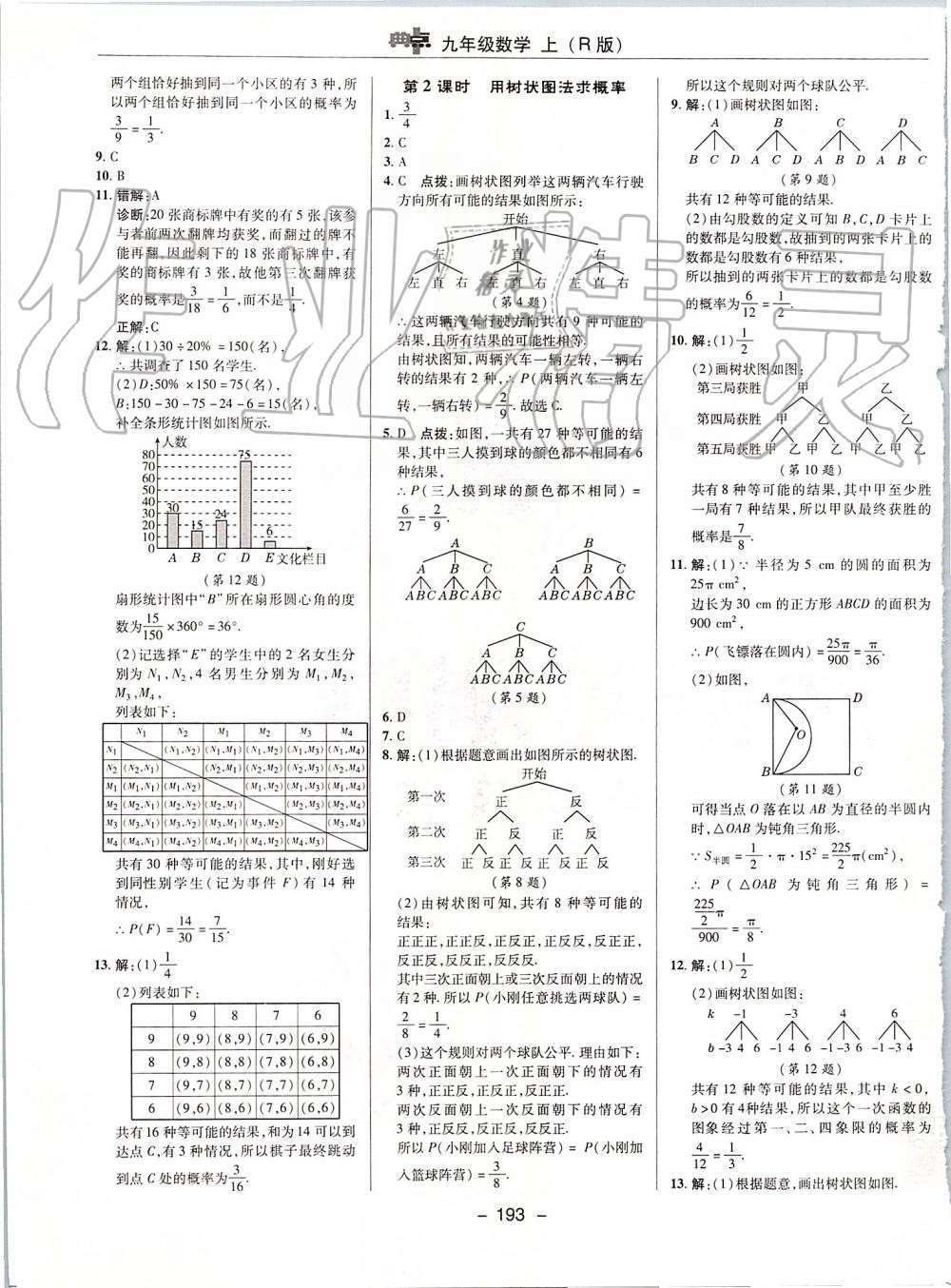 2019年綜合應(yīng)用創(chuàng)新題典中點(diǎn)九年級(jí)數(shù)學(xué)上冊(cè)人教版 參考答案第45頁(yè)