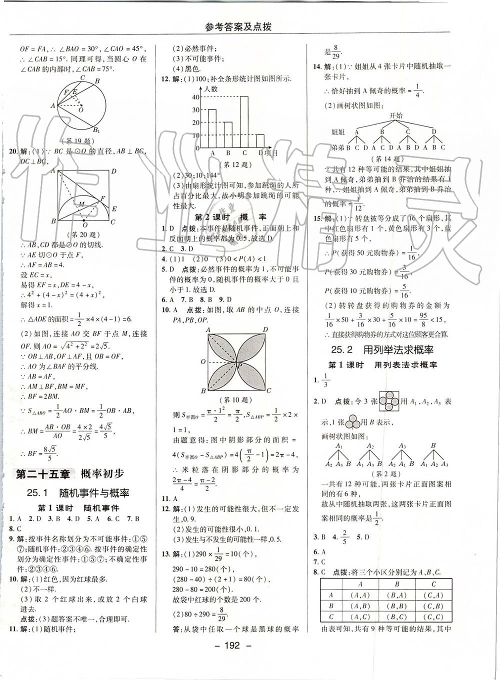 2019年綜合應(yīng)用創(chuàng)新題典中點(diǎn)九年級(jí)數(shù)學(xué)上冊(cè)人教版 參考答案第44頁