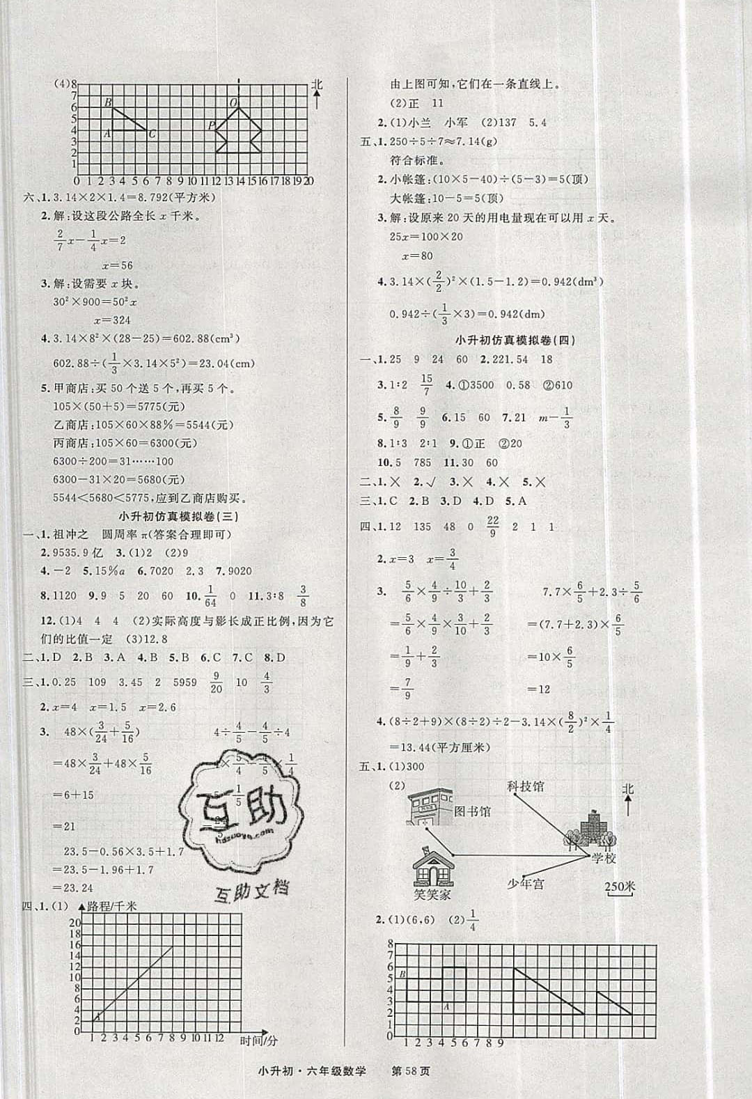 2019年全优考评一卷通六年级数学下册人教版 参考答案第2页