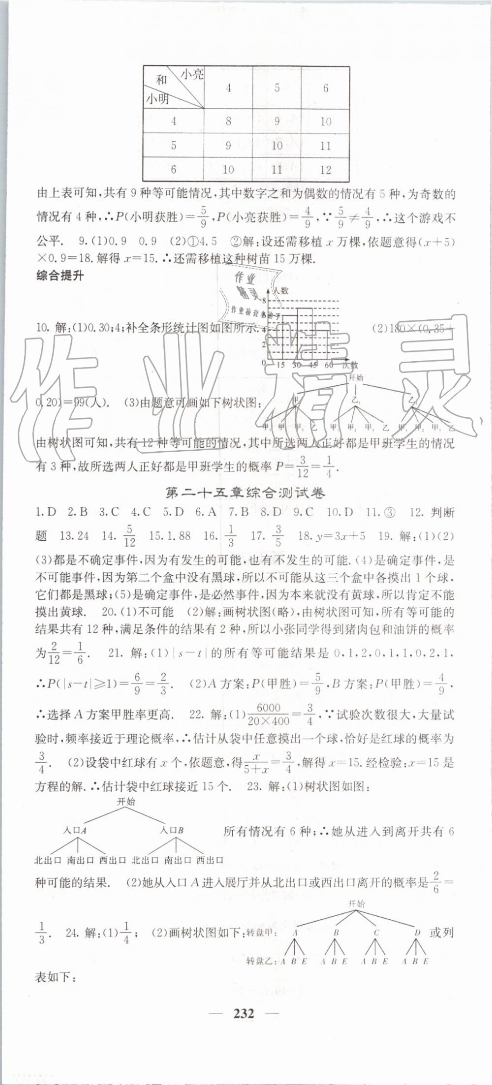 2019年名校課堂內(nèi)外九年級(jí)數(shù)學(xué)上冊(cè)人教版 參考答案第45頁(yè)