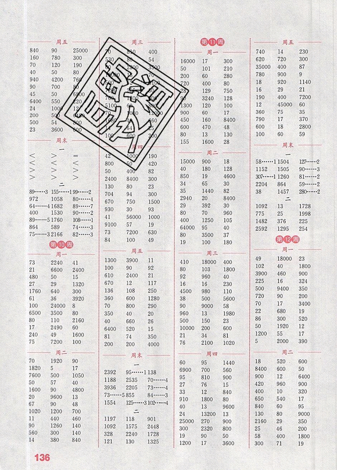 2019年通城學典計算能手三年級數(shù)學下冊人教版 參考答案第4頁