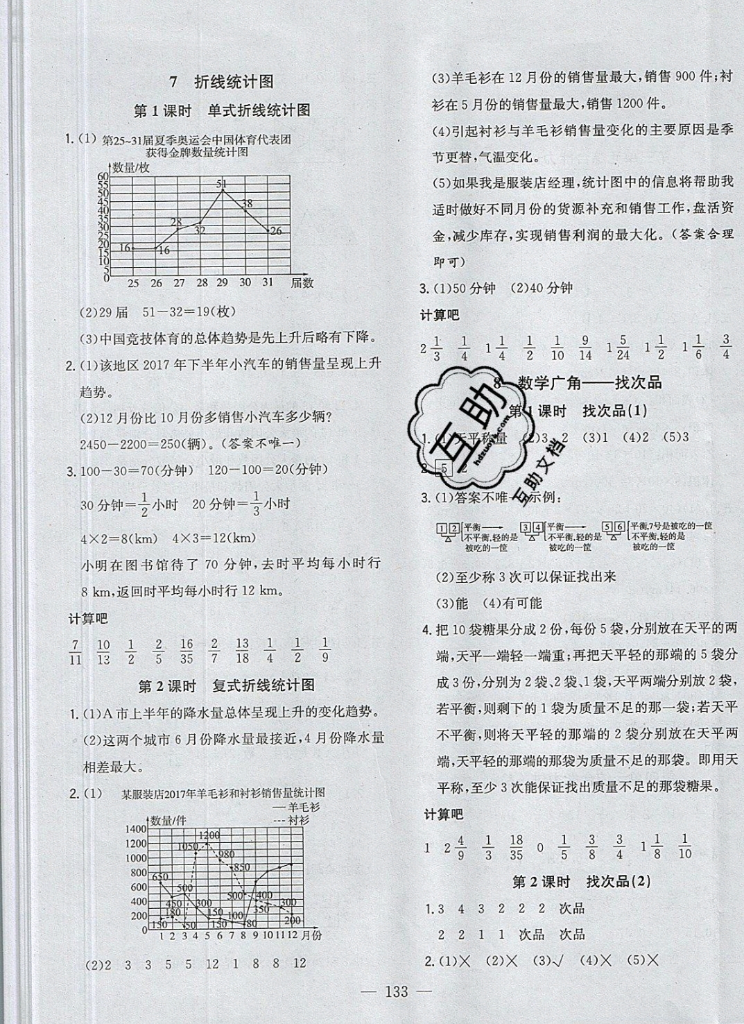 2019年明天教育課時(shí)特訓(xùn)五年級(jí)數(shù)學(xué)下冊(cè)人教版 參考答案第17頁