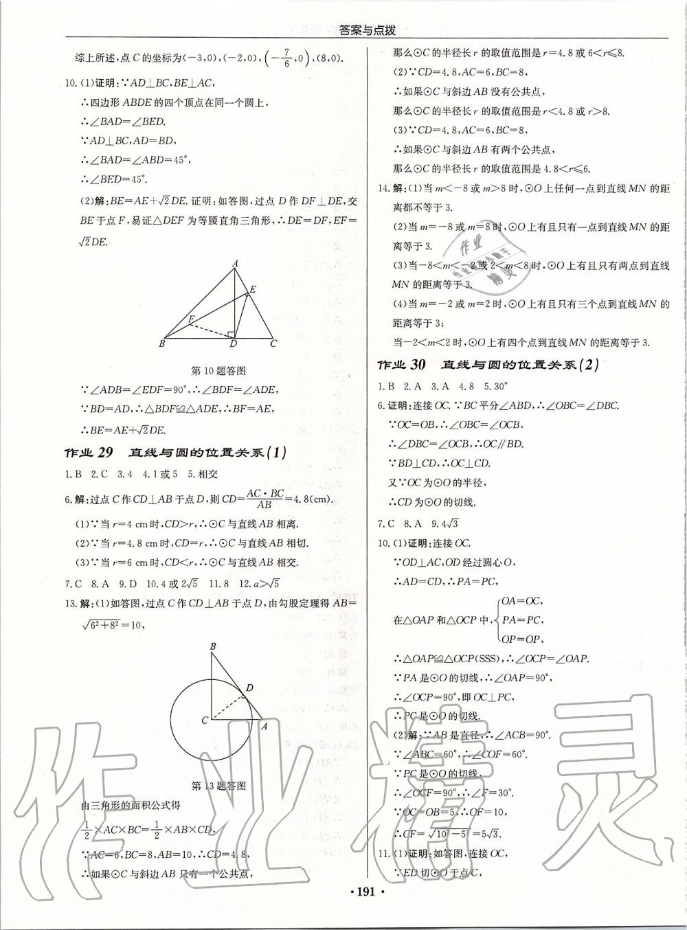 2019年启东中学作业本九年级数学上册苏科版宿迁专版 参考答案第17页