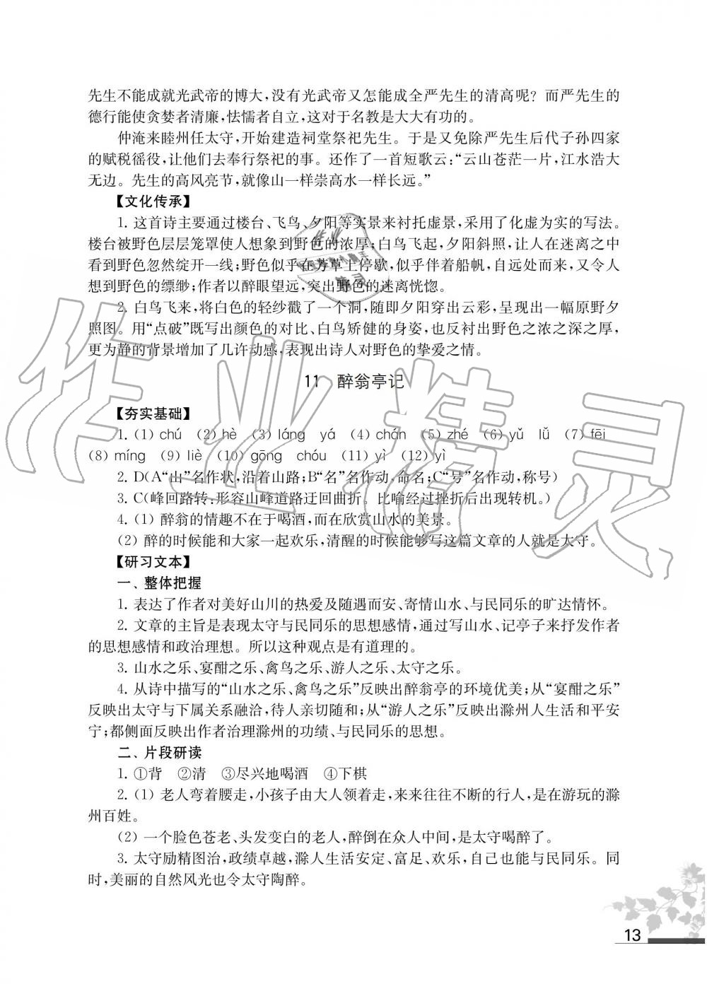 2019年语文补充习题九年级上册人教版江苏凤凰教育出版社 第13页