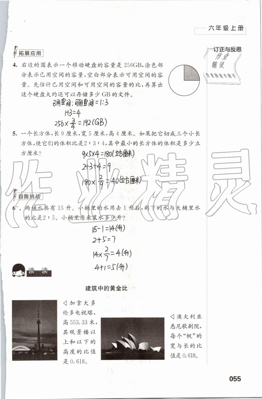 2019年練習與測試小學數(shù)學六年級上冊蘇教版 第55頁