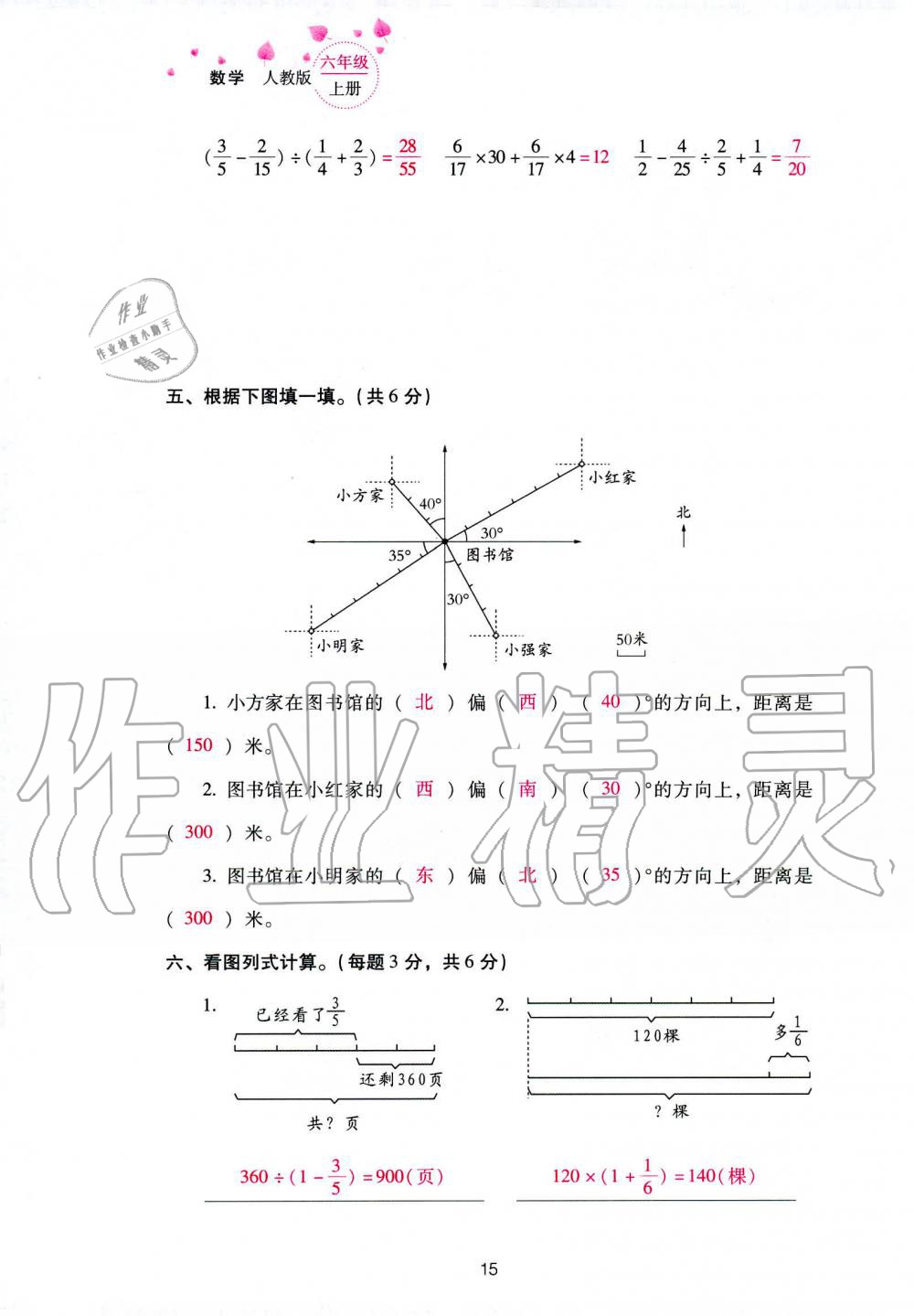 2019年云南省標(biāo)準(zhǔn)教輔同步指導(dǎo)訓(xùn)練與檢測六年級數(shù)學(xué)人教版 參考答案第89頁