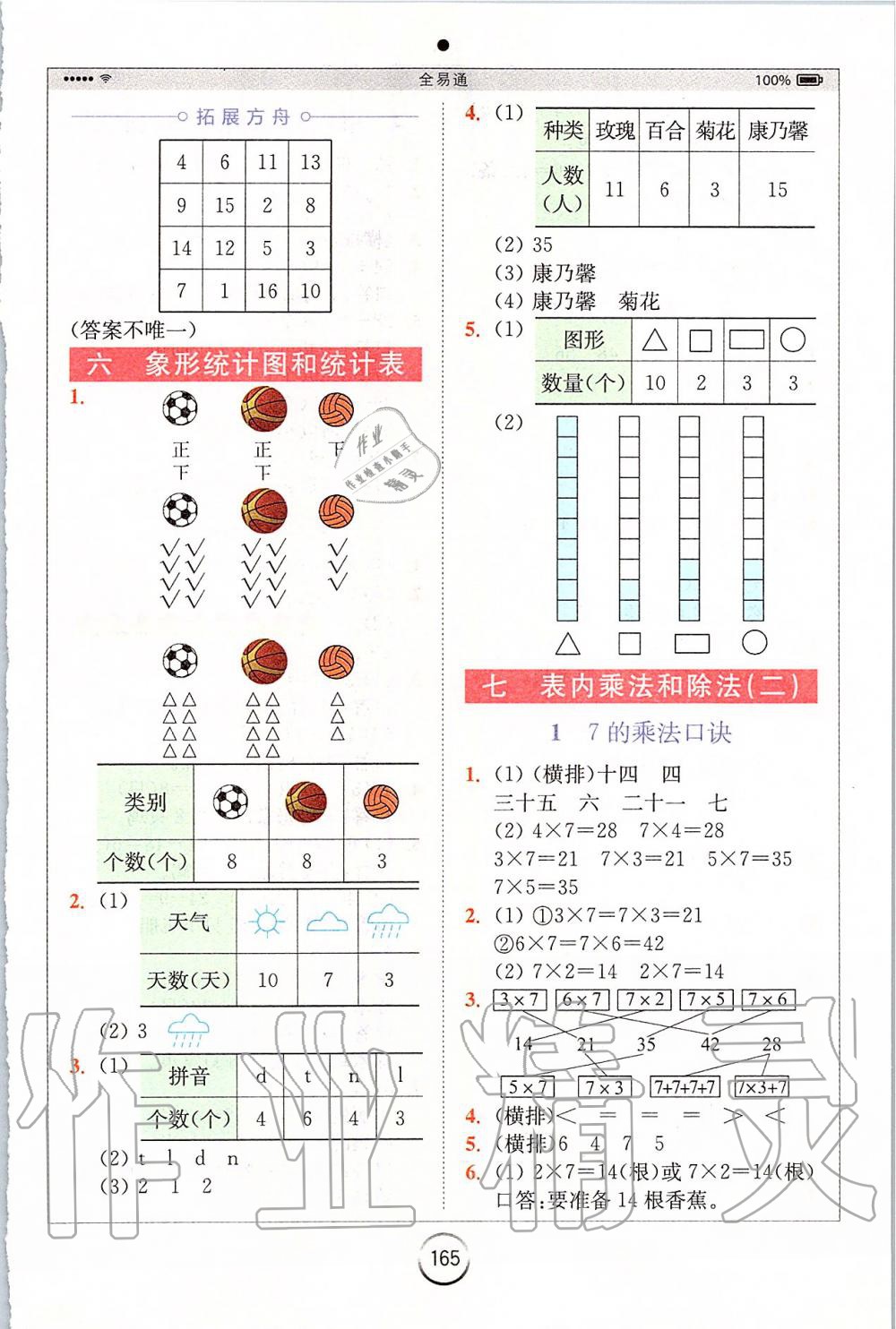 2019年全易通二年級數(shù)學上冊冀教版 參考答案第6頁