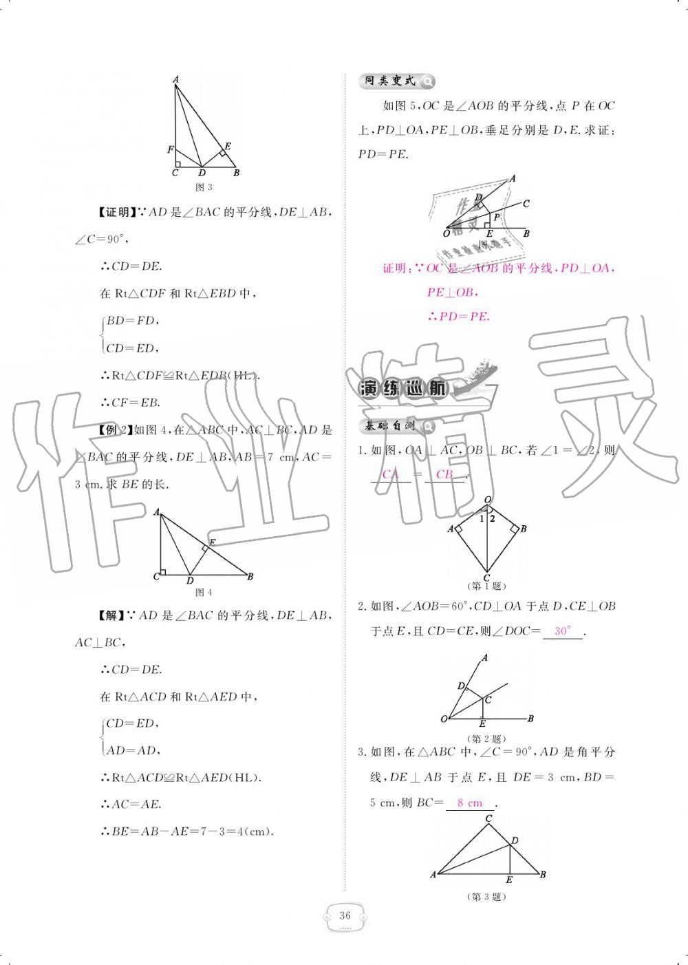 2019年領(lǐng)航新課標(biāo)練習(xí)冊(cè)八年級(jí)數(shù)學(xué)上冊(cè)人教版 參考答案第36頁