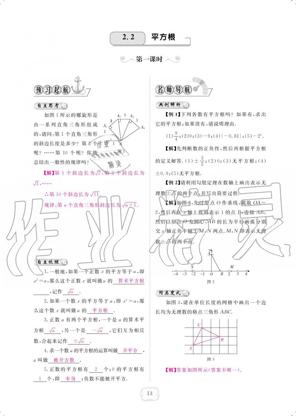 2019年領(lǐng)航新課標(biāo)練習(xí)冊(cè)八年級(jí)數(shù)學(xué)上冊(cè)北師大版 參考答案第13頁(yè)