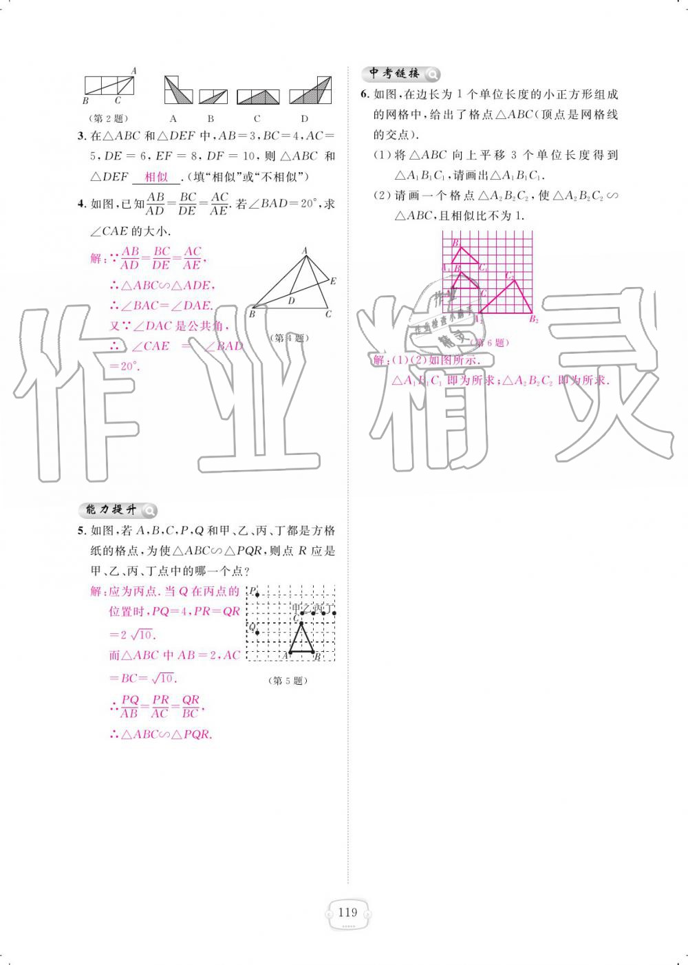 2019年領(lǐng)航新課標(biāo)練習(xí)冊(cè)九年級(jí)數(shù)學(xué)全一冊(cè)人教版 參考答案第119頁(yè)