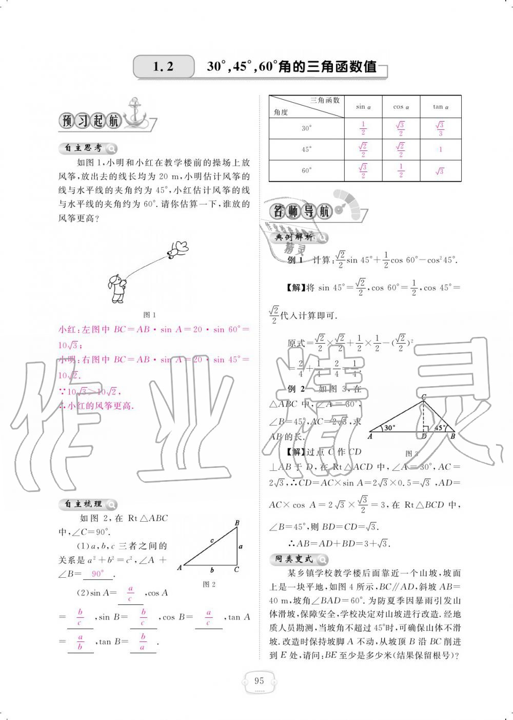 2019年領(lǐng)航新課標(biāo)練習(xí)冊(cè)九年級(jí)數(shù)學(xué)全一冊(cè)北師大版 參考答案第95頁(yè)