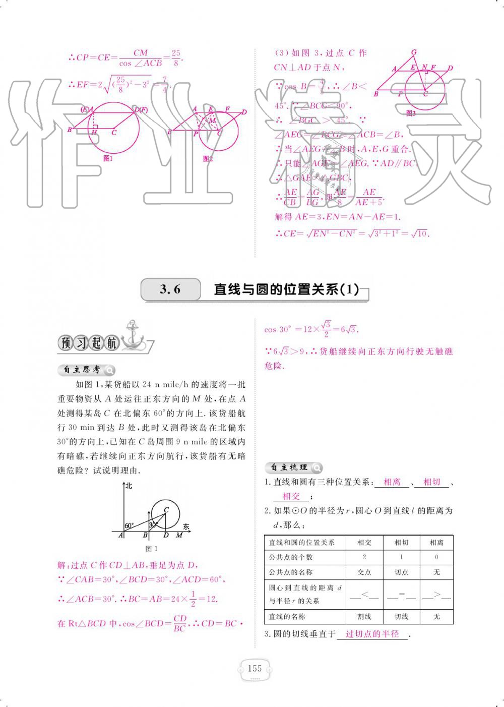 2019年領航新課標練習冊九年級數(shù)學全一冊北師大版 參考答案第155頁