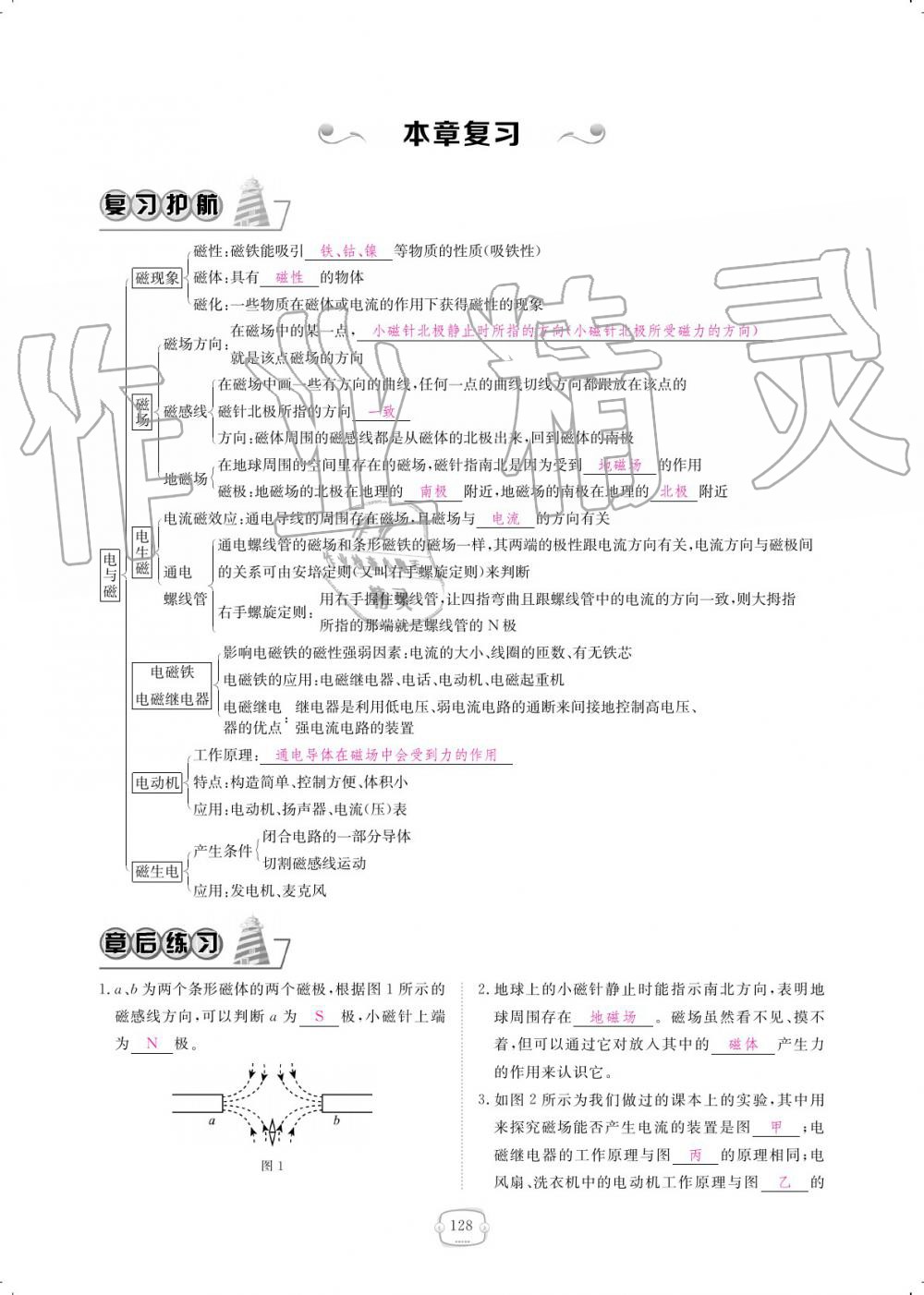 2019年領(lǐng)航新課標(biāo)練習(xí)冊(cè)九年級(jí)物理全一冊(cè)人教版 參考答案第128頁(yè)