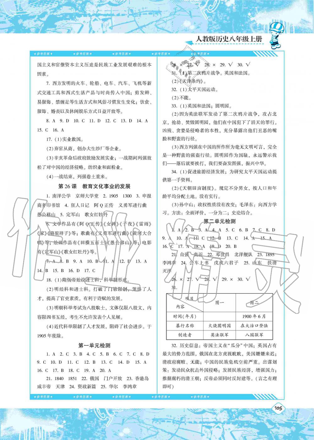 2019年同步实践评价课程基础训练八年级历史上册人教版湖南少年儿童出版社 第9页