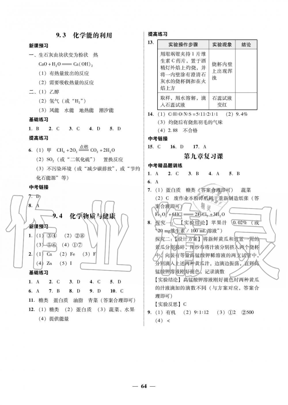 2019年南粤学典学考精练九年级化学全一册粤科版 第28页