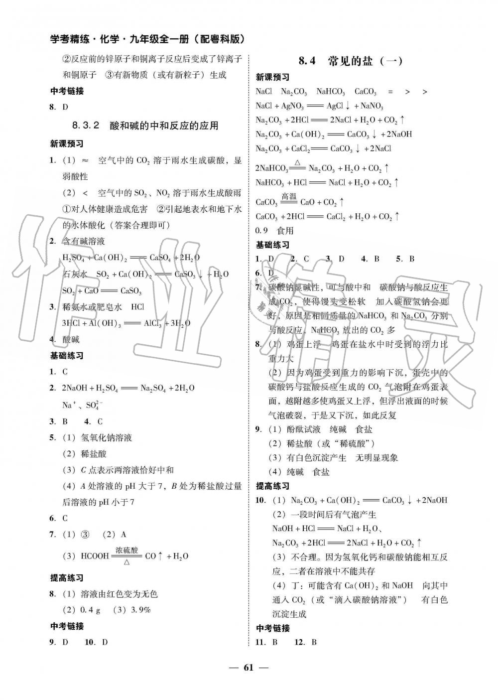 2019年南粤学典学考精练九年级化学全一册粤科版 第25页