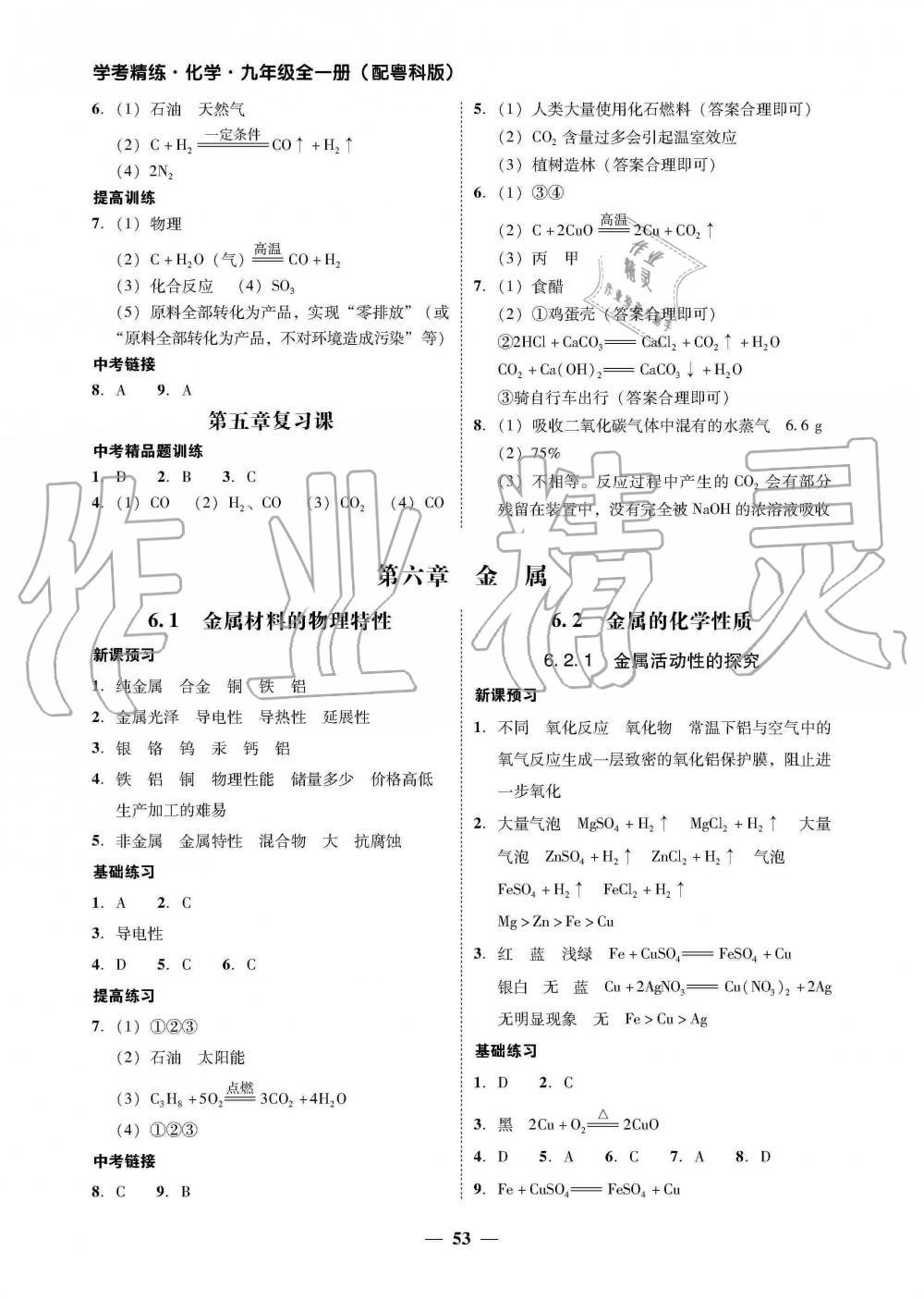 2019年南粤学典学考精练九年级化学全一册粤科版 第17页