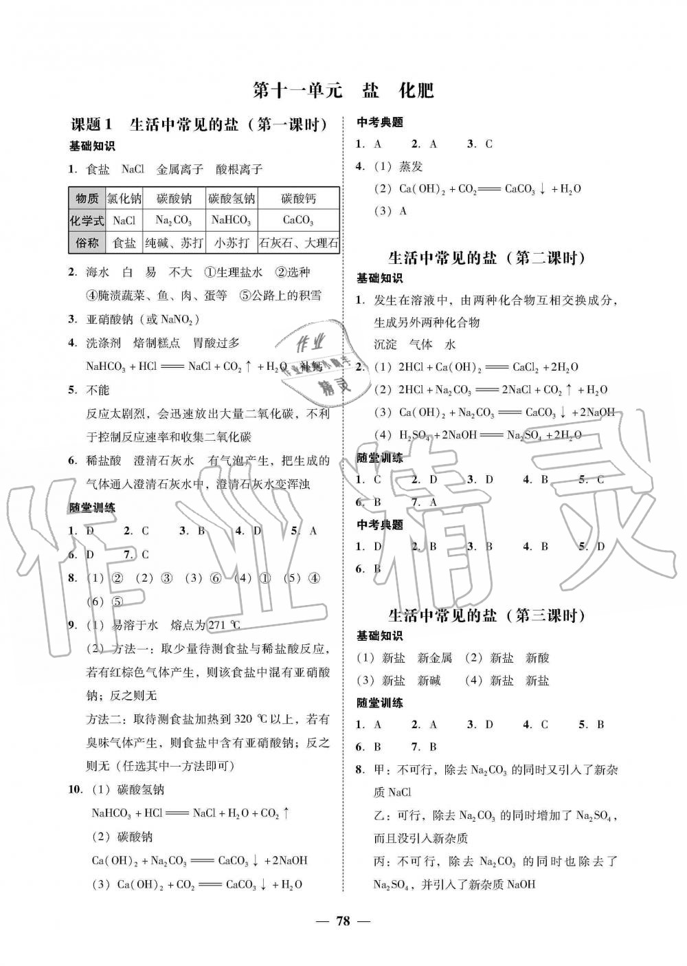 2019年南粤学典学考精练九年级化学全一册人教版 第30页