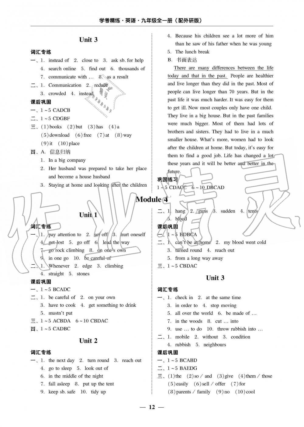 2019年南粤学典学考精练九年级英语全一册外研版 第12页