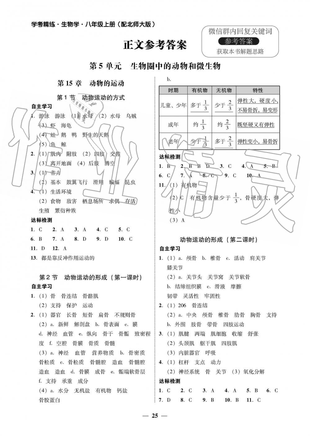 2019年南粤学典学考精练八年级生物学上册北师大版 第1页