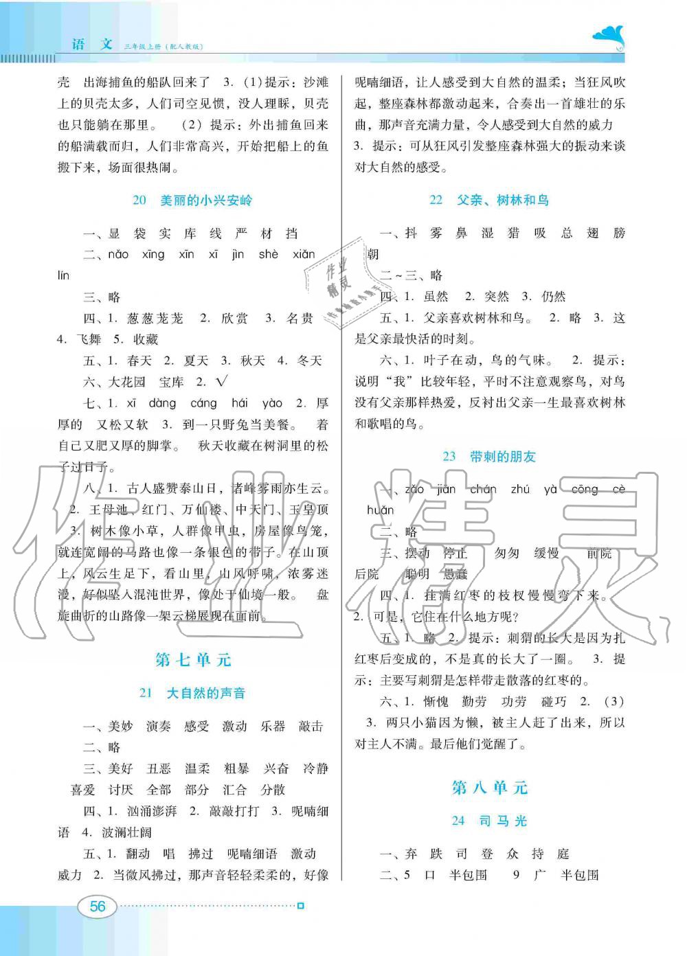 2019年南方新课堂金牌学案三年级语文上册人教版 第5页