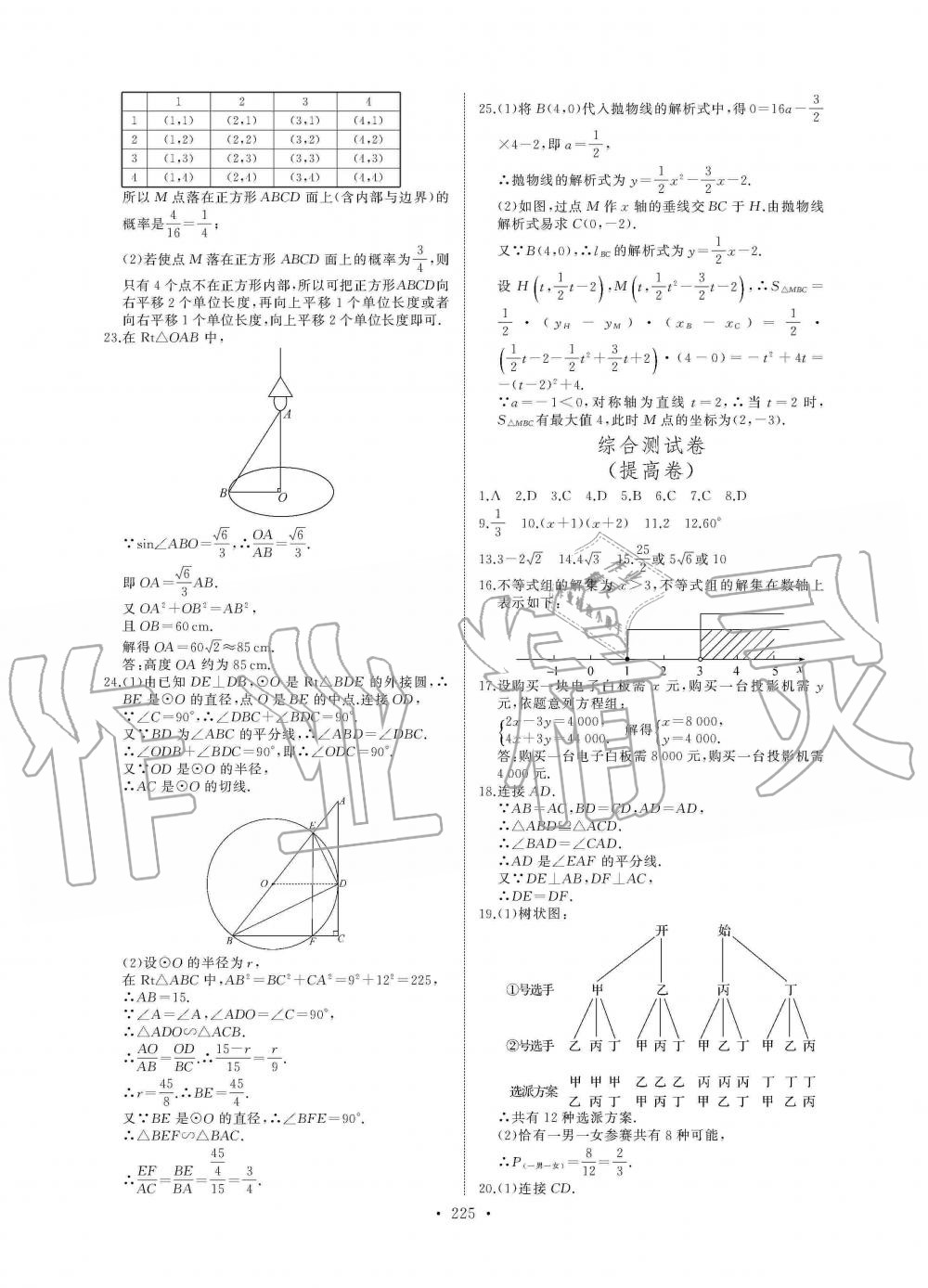 2019年长江全能学案同步练习册九年级数学全一册人教版 第31页