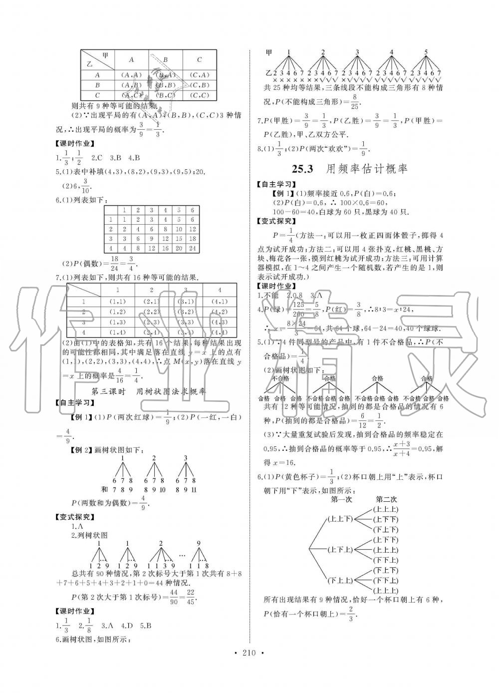 2019年长江全能学案同步练习册九年级数学全一册人教版 第16页