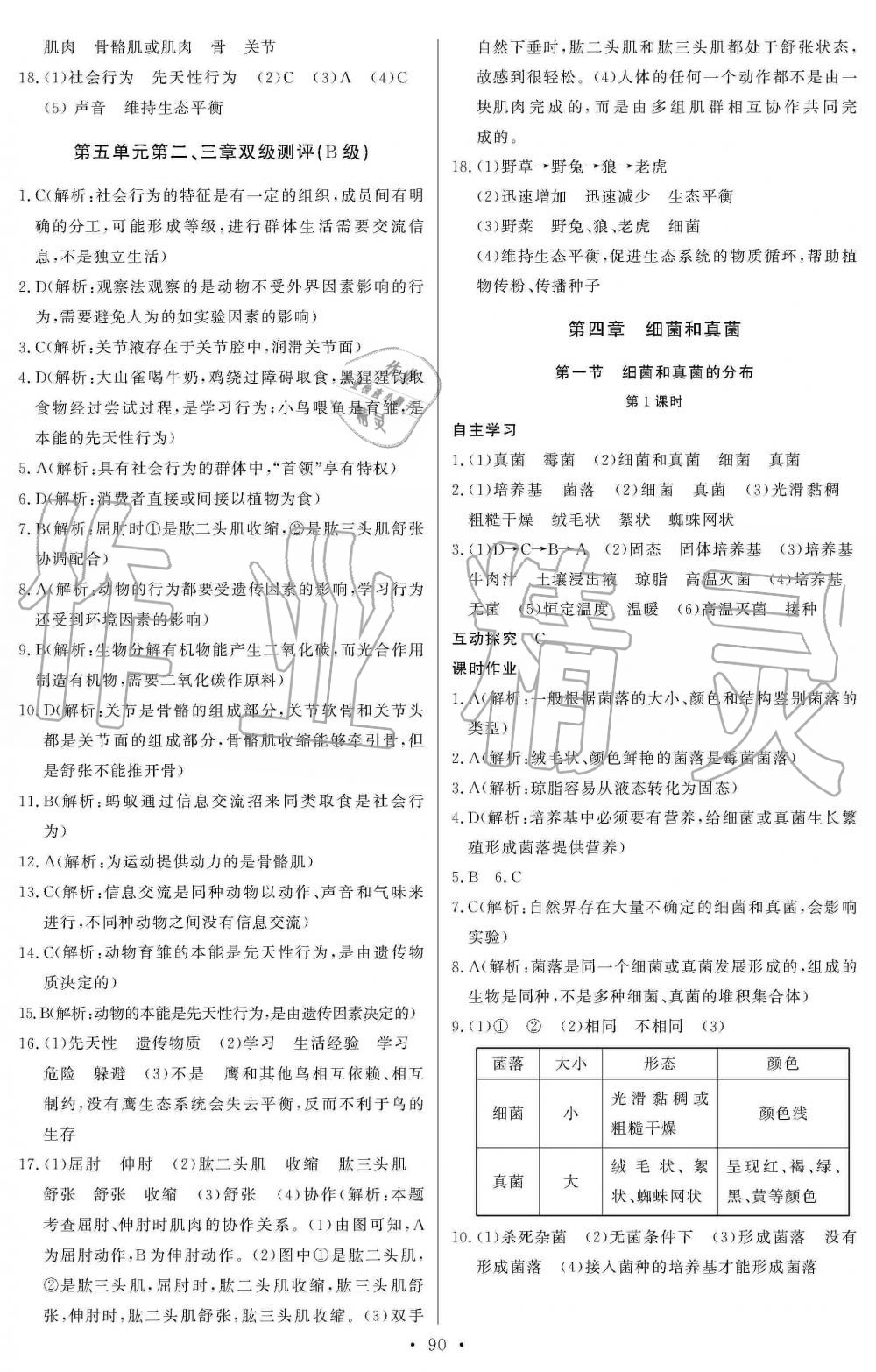 2019年长江全能学案同步练习册八年级生物学上册人教版 第8页