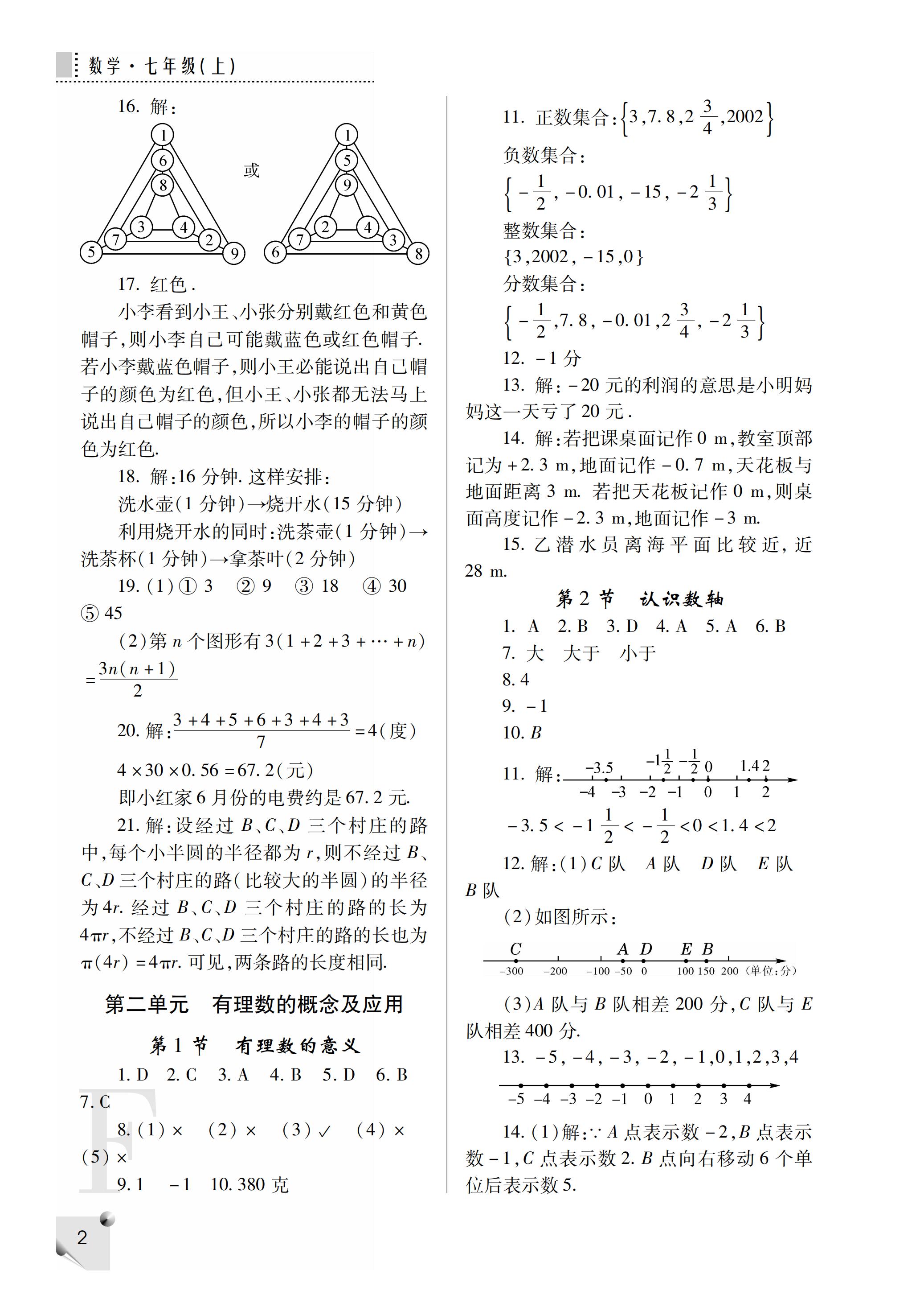 2019年课堂练习册七年级数学上册F版 第36页