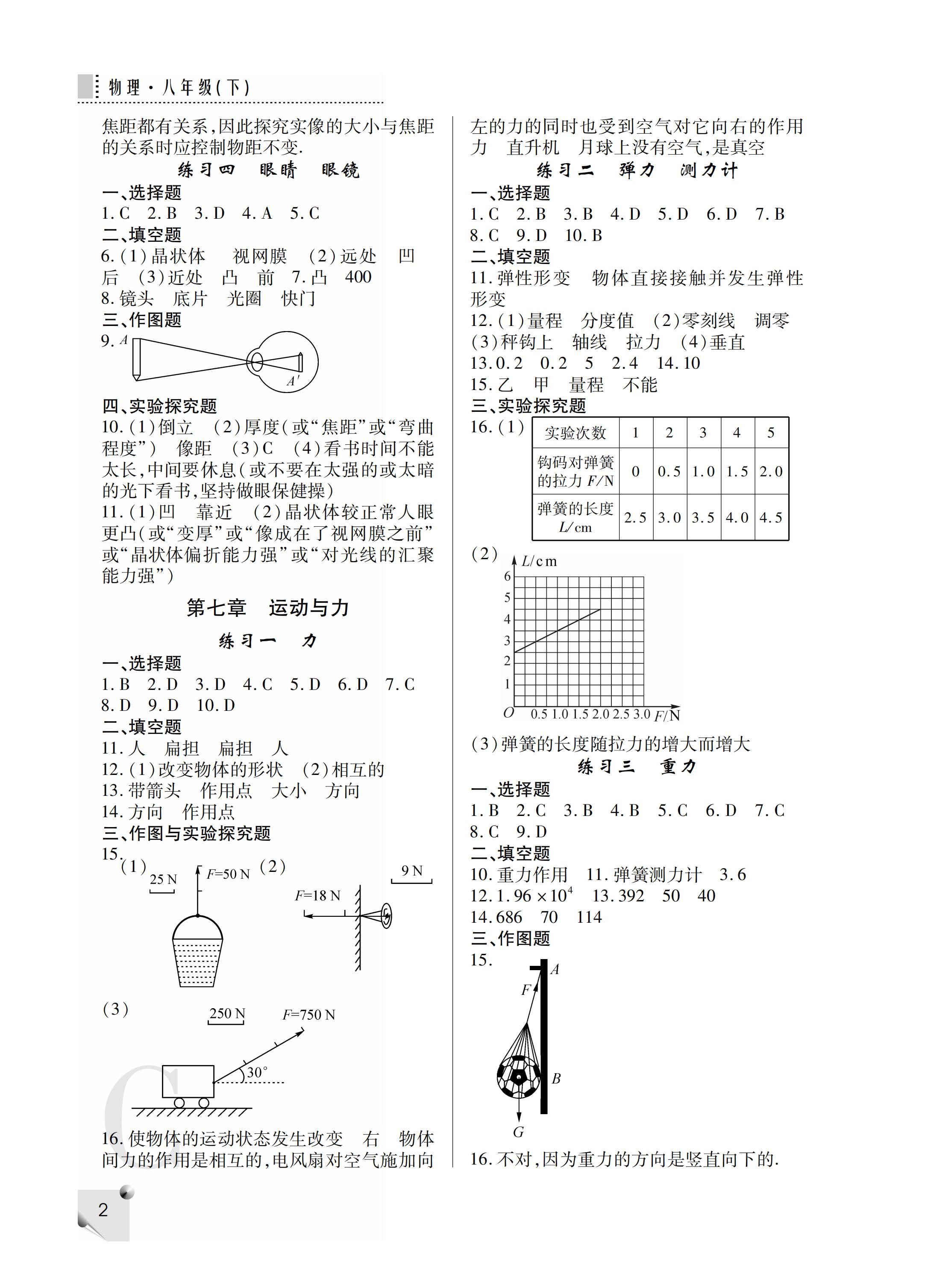 2019年課堂練習(xí)冊(cè)八年級(jí)物理下冊(cè)C版 第36頁