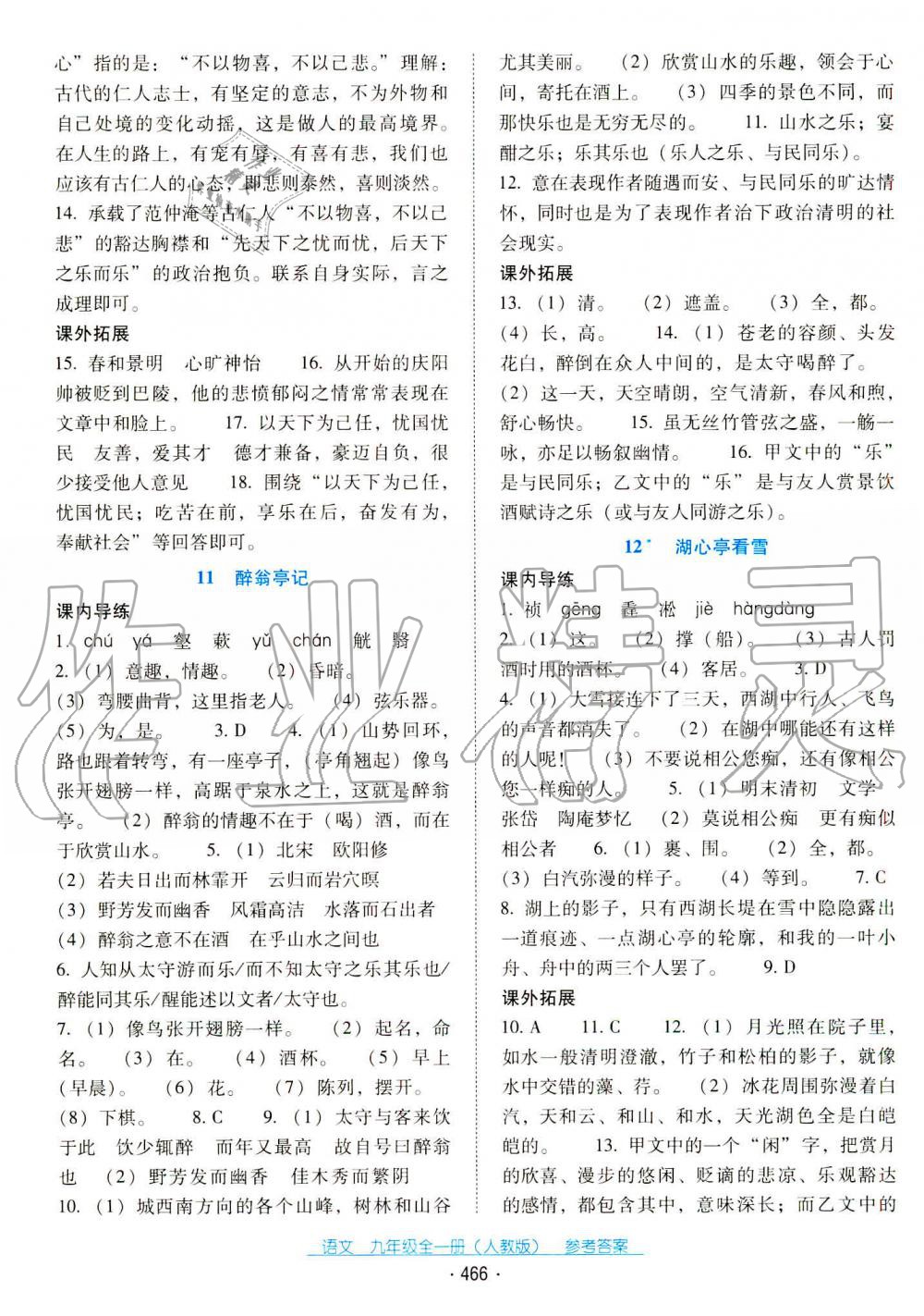 2019秋云南省标准教辅优佳学案九年级语文全一册人教版 第32页