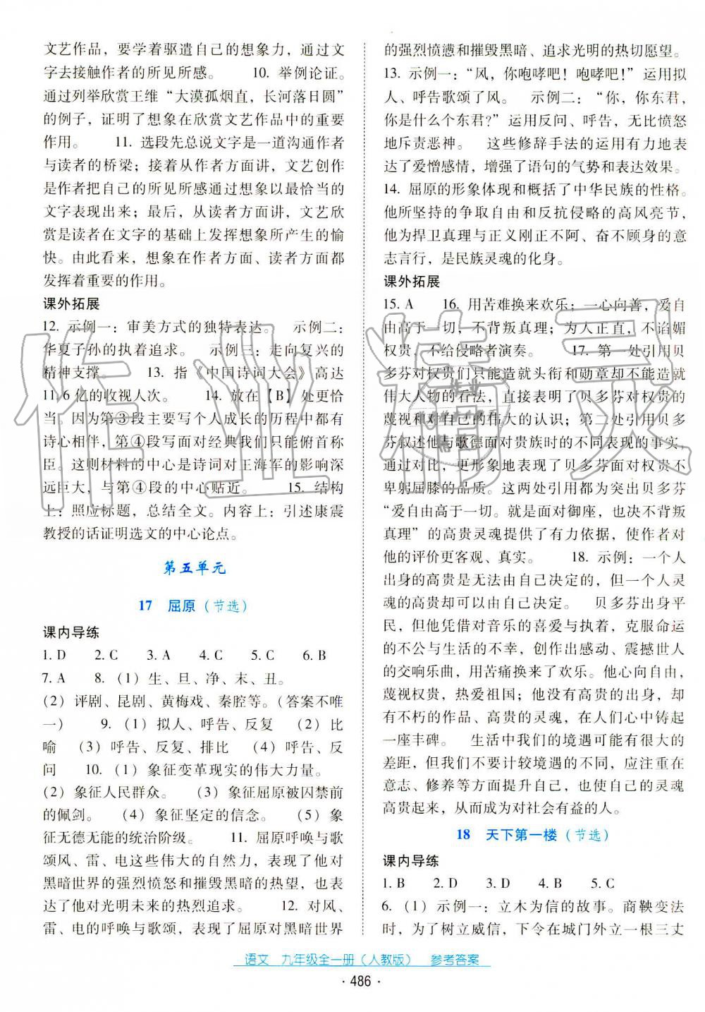 2019秋云南省标准教辅优佳学案九年级语文全一册人教版 第19页