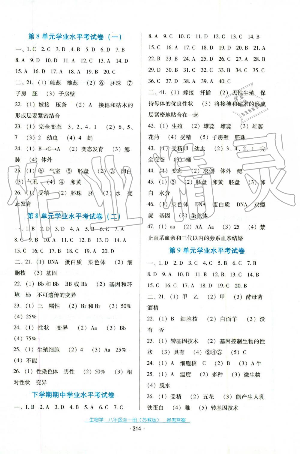 2019年云南省标准教辅优佳学案八年级生物学上册苏教版 第4页