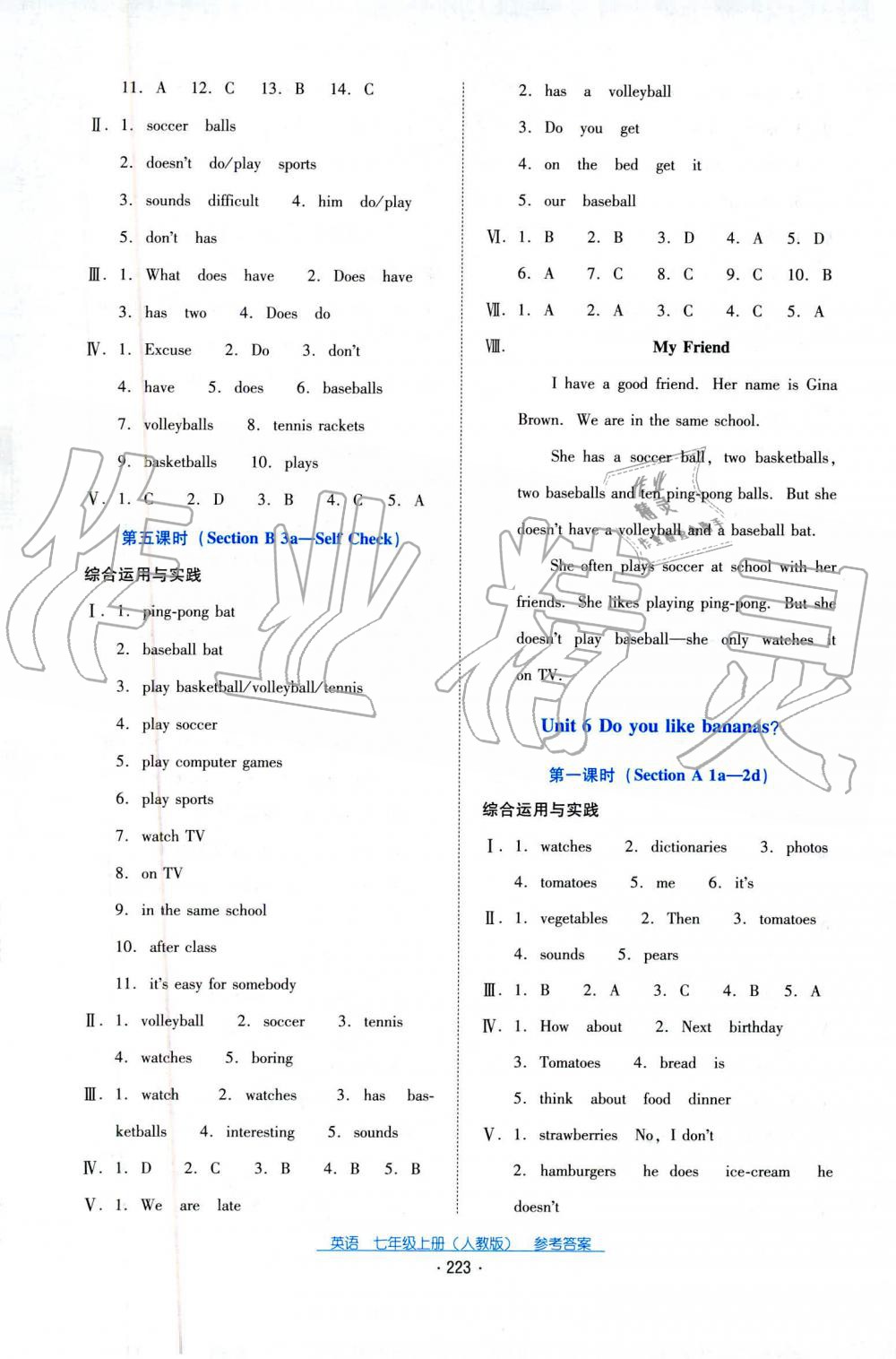 2019秋云南省标准教辅优佳学案英语七年级上册人教版 第22页