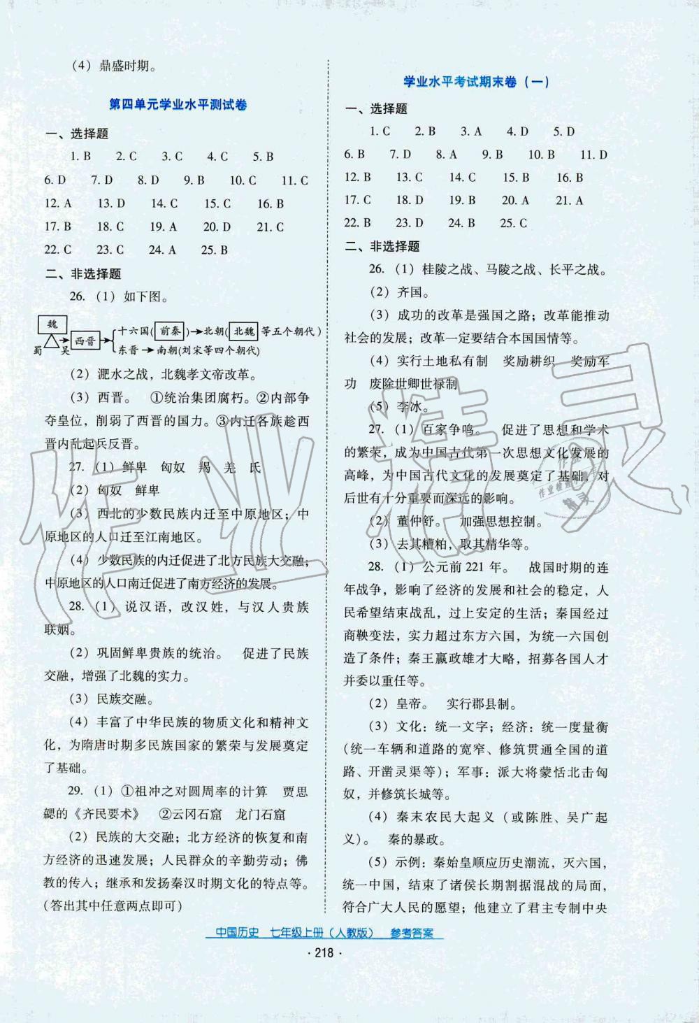 2019秋云南省標(biāo)準(zhǔn)教輔優(yōu)佳學(xué)案中國歷史七年級上冊人教版 第4頁