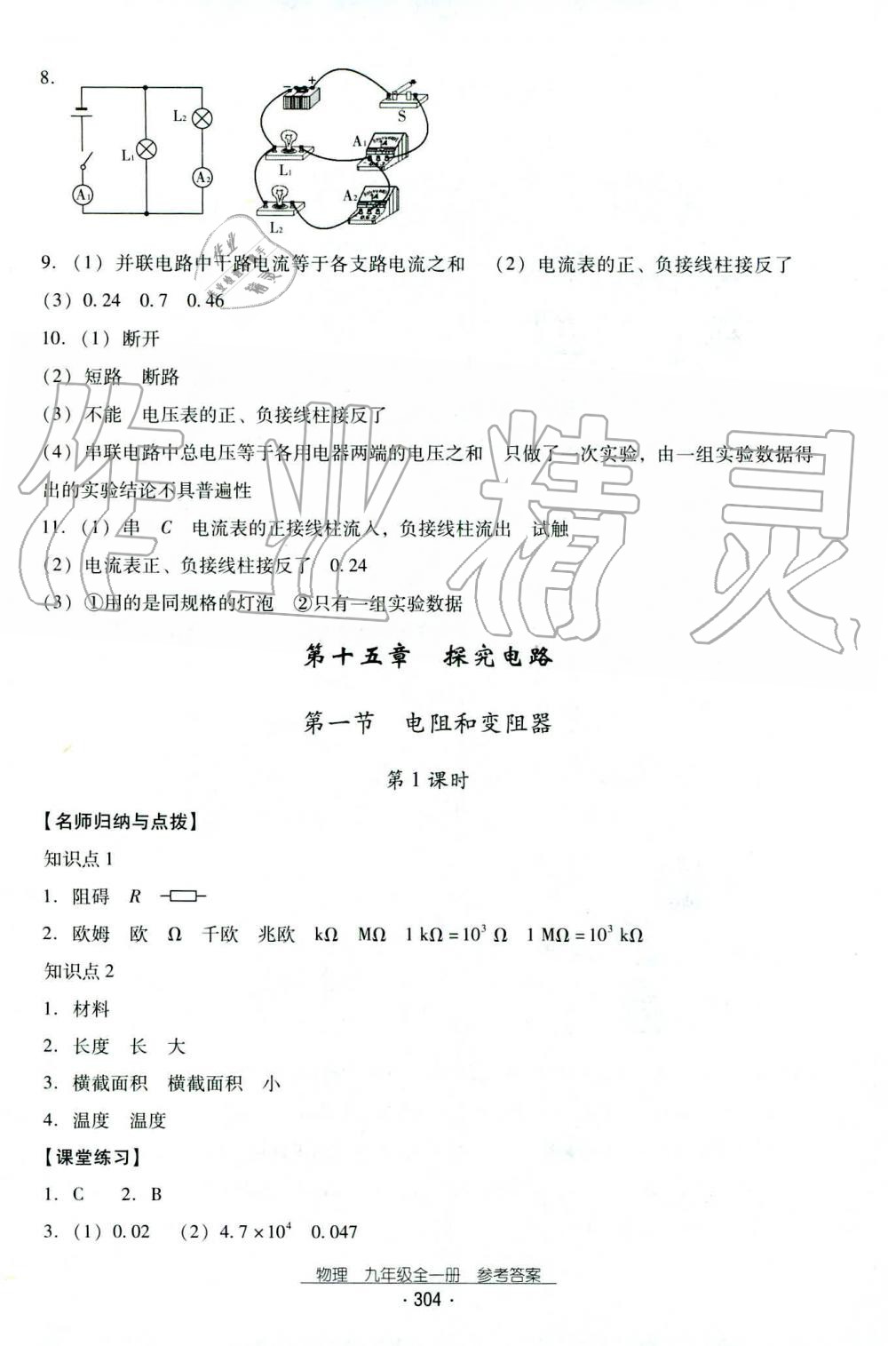 2019年云南省標(biāo)準(zhǔn)教輔優(yōu)佳學(xué)案九年級(jí)物理全一冊(cè)人教版 第21頁(yè)