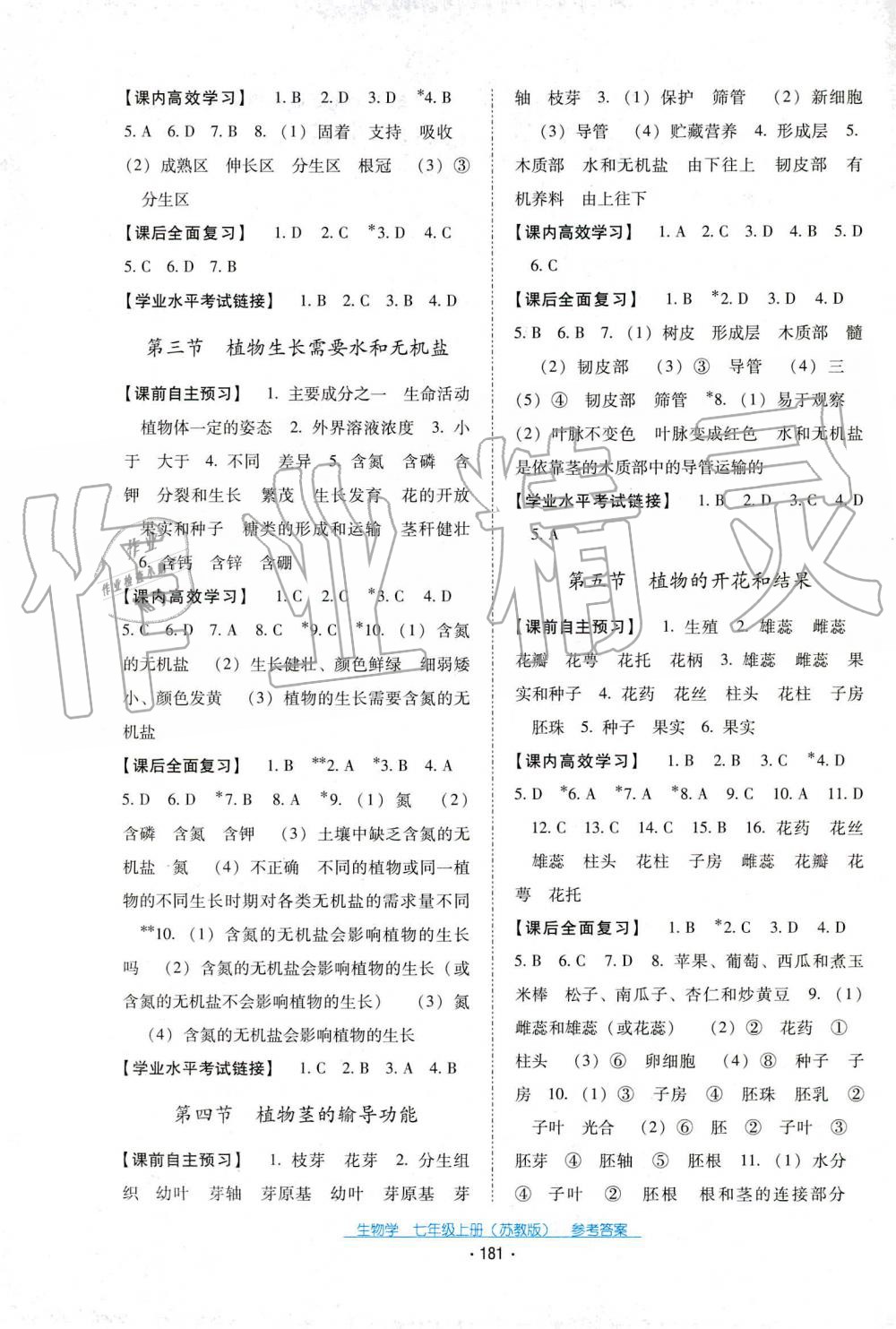 2019秋云南省標(biāo)準(zhǔn)教輔優(yōu)佳學(xué)案生物學(xué)七年級(jí)上冊(cè)蘇教版 第5頁(yè)