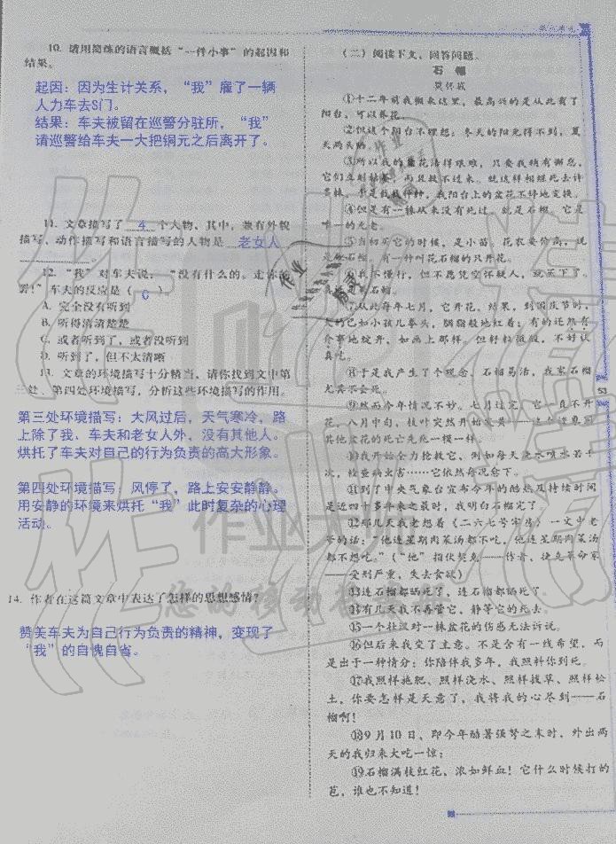 2019年云南省标准教辅优佳学案七年级语文人教版 第178页