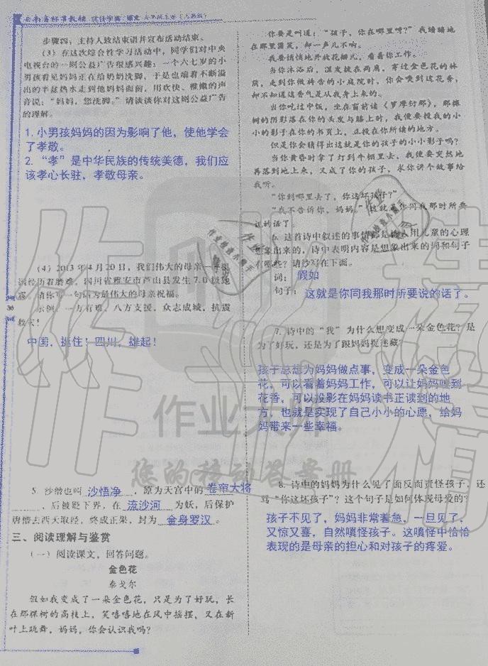 2019年云南省标准教辅优佳学案七年级语文人教版 第79页