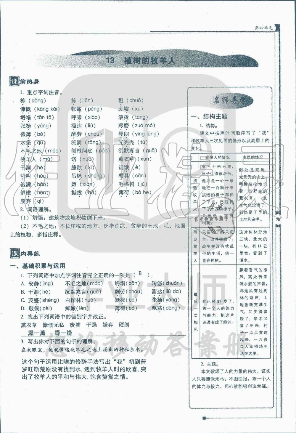 2019年云南省标准教辅优佳学案七年级语文人教版 第202页