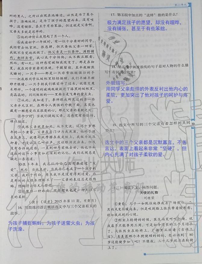 2019年云南省标准教辅优佳学案七年级语文人教版 第44页