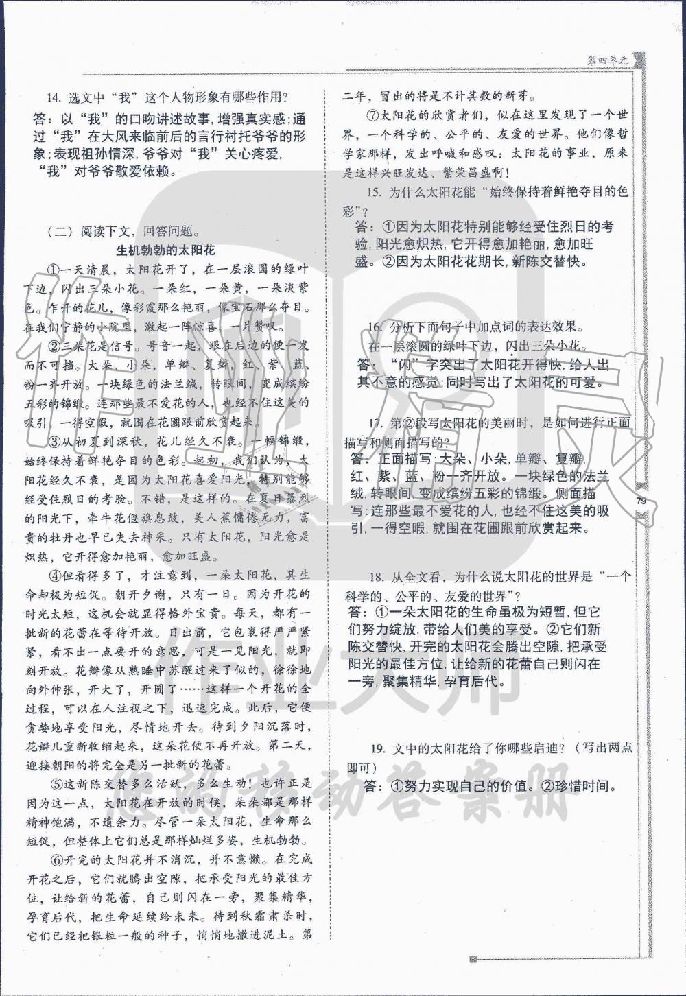 2019年云南省标准教辅优佳学案七年级语文人教版 第94页