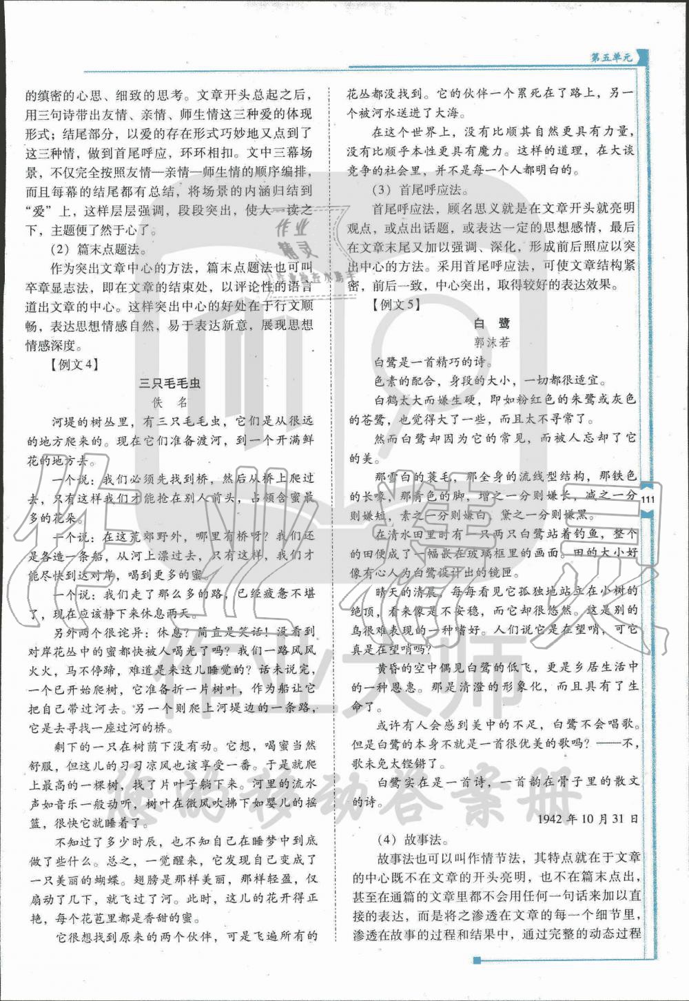 2019年云南省标准教辅优佳学案七年级语文人教版 第241页