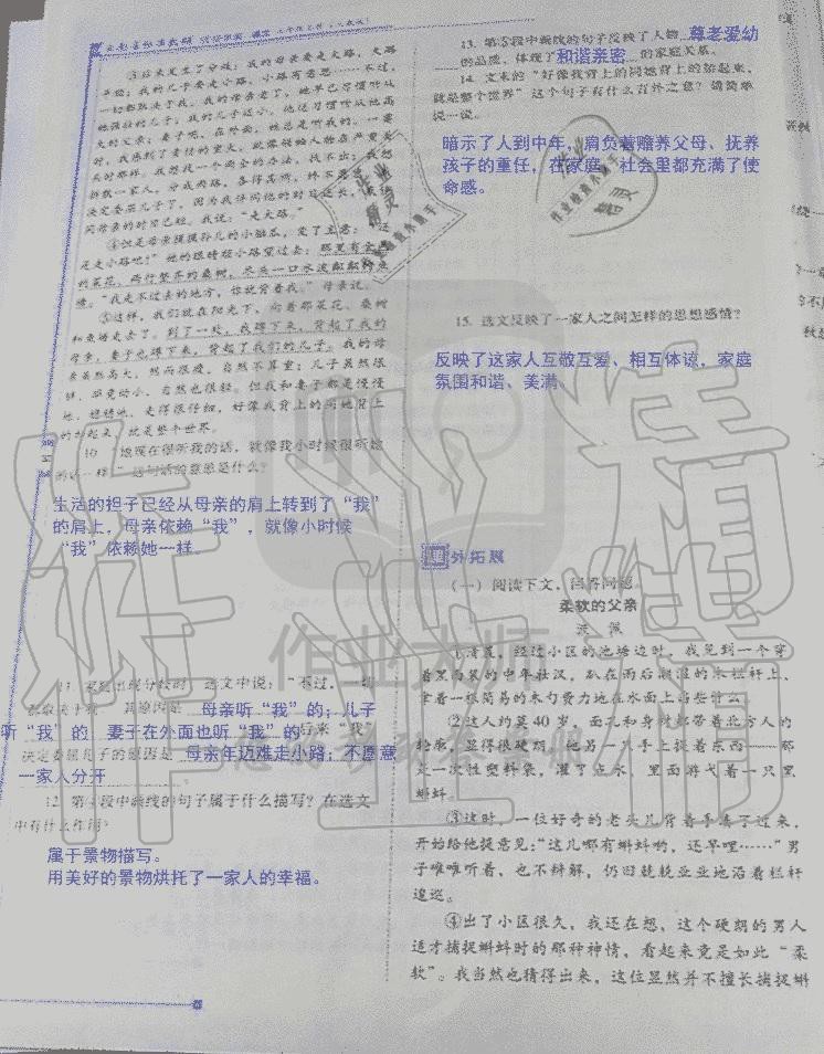 2019年云南省标准教辅优佳学案七年级语文人教版 第43页