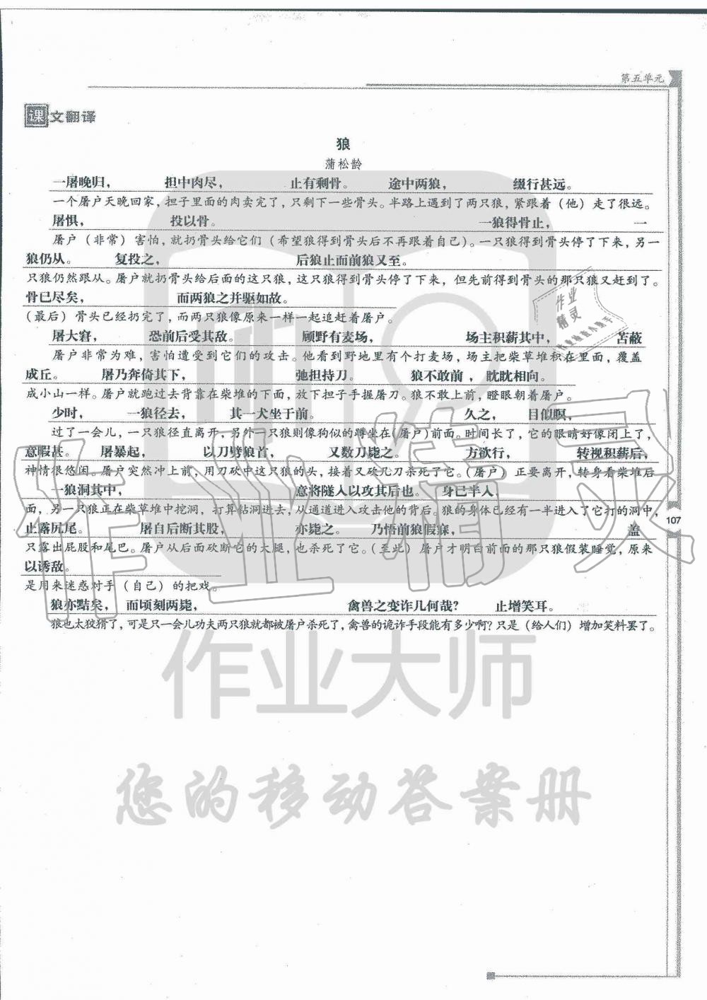 2019年云南省标准教辅优佳学案七年级语文人教版 第126页