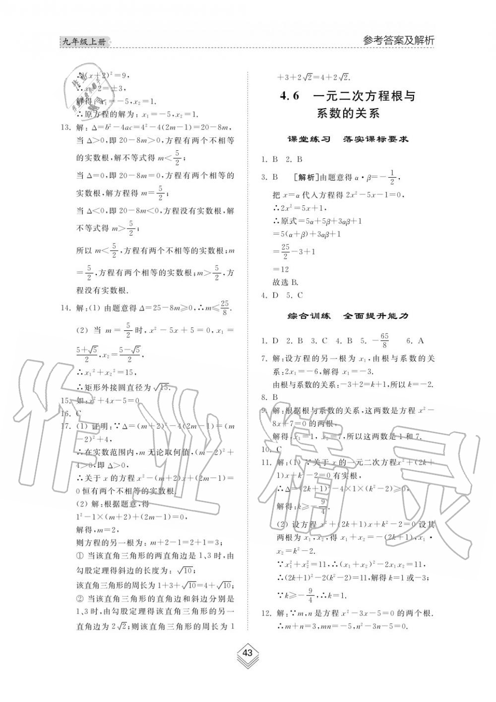 2019年综合能力训练九年级数学上册其它 第42页