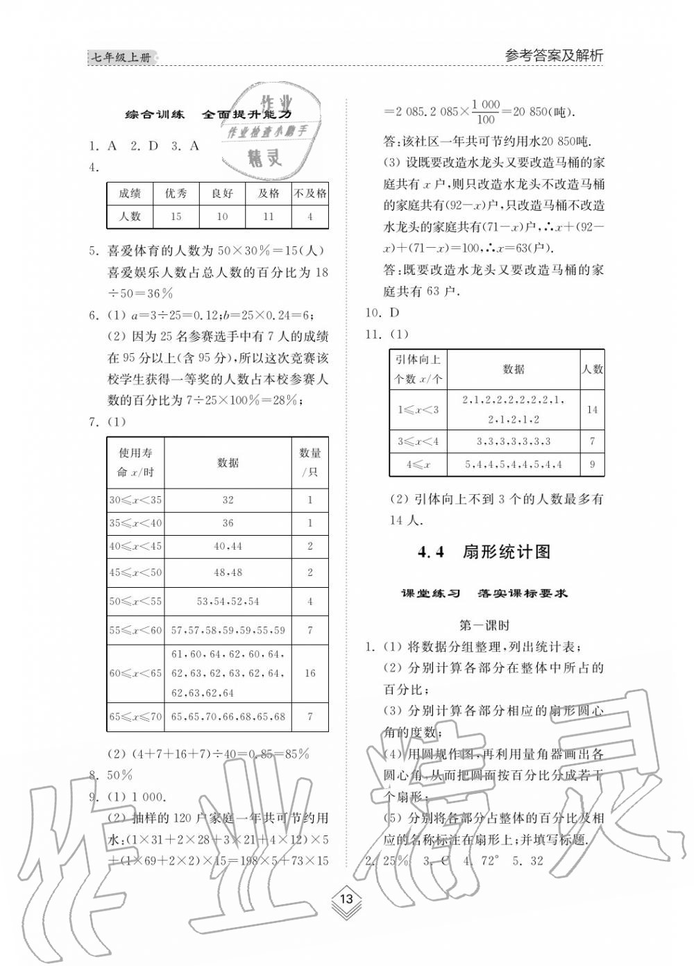 2019年综合能力训练七年级数学上册其它 第14页